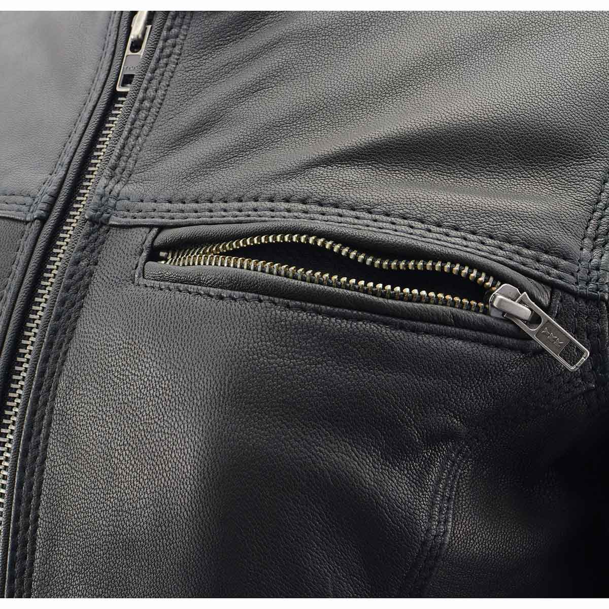 Milwaukee Leather MLL2551 Women's Scooter Black Leather Vented Lightweight Triple Stitch Motorcycle Jacket - Image 8