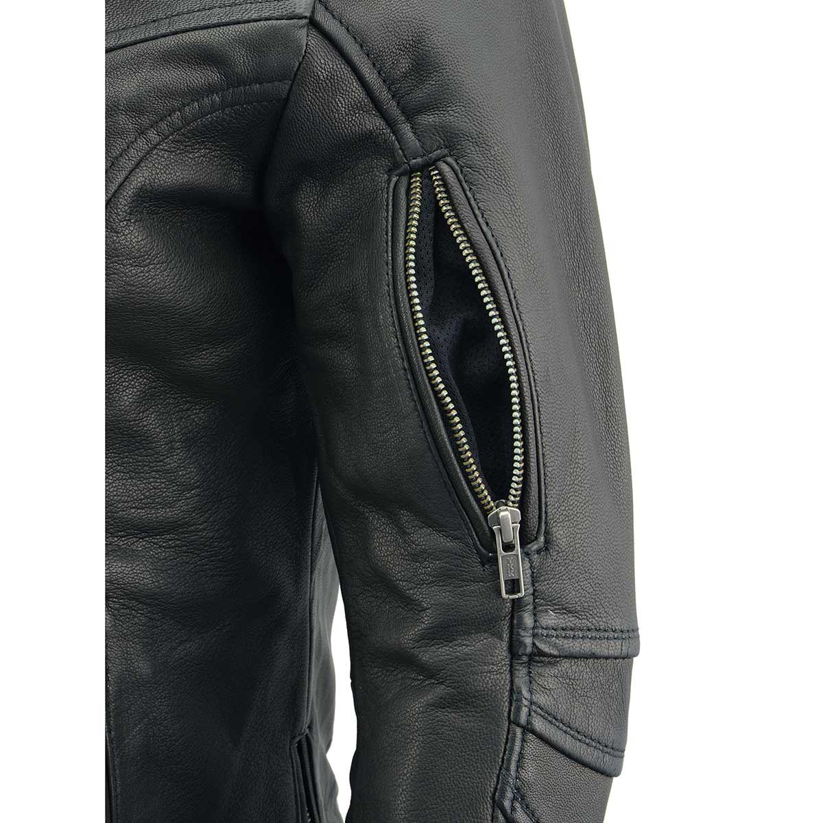 Milwaukee Leather MLL2581 Women's Black 'Classic' Leather Lightweight Long Length Vented Jacket - Image 11