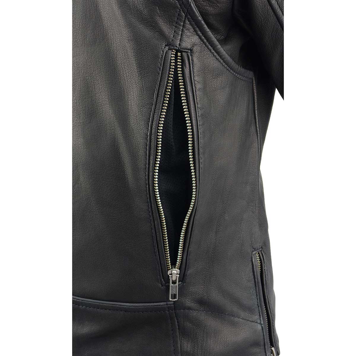 Milwaukee Leather MLL2581 Women's Black 'Classic' Leather Lightweight Long Length Vented Jacket - Image 7