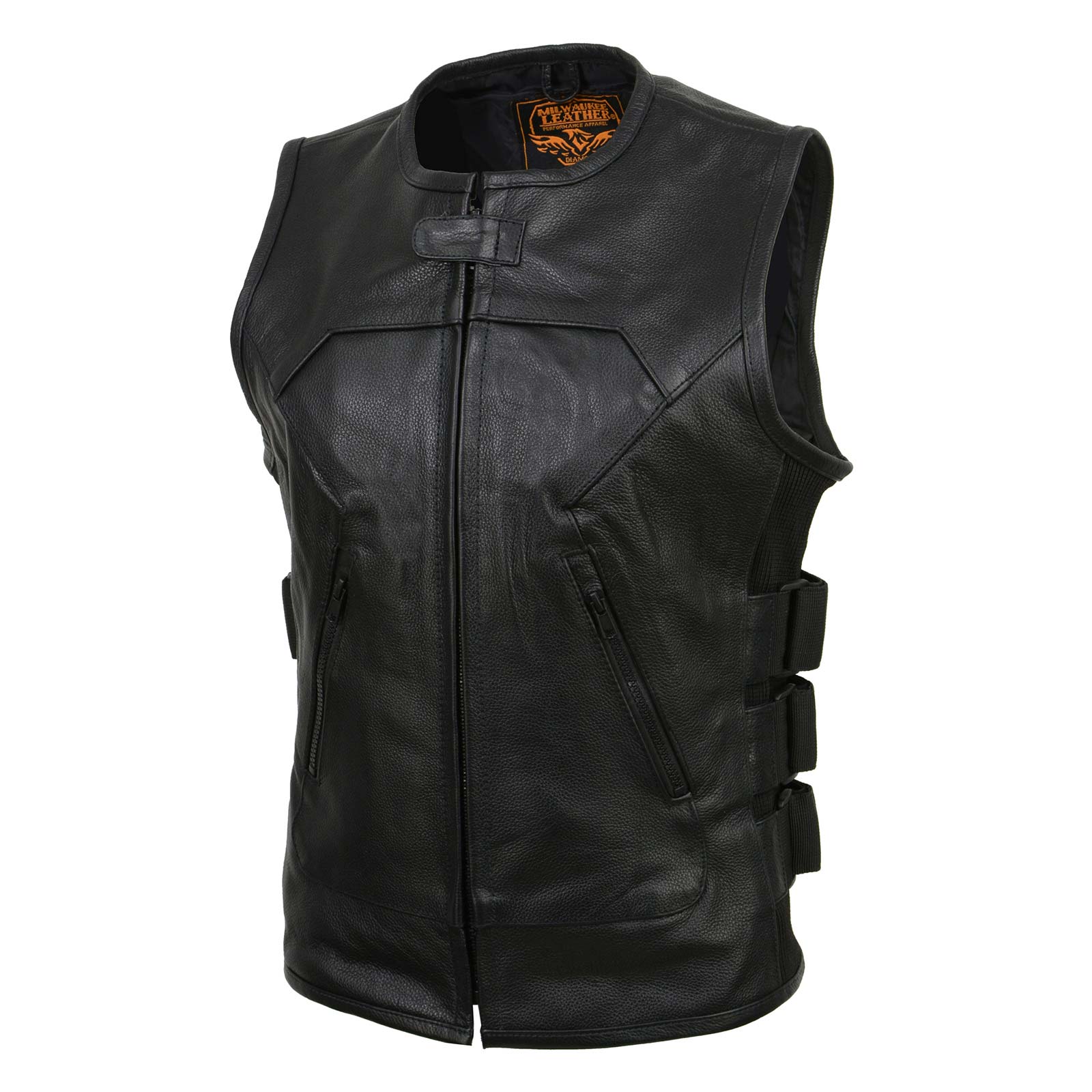 Milwaukee Leather MLL4501 Women's Tactical Swat Style Rider Leather Vest w/ Single Panel Back for Club Patches - Image 11