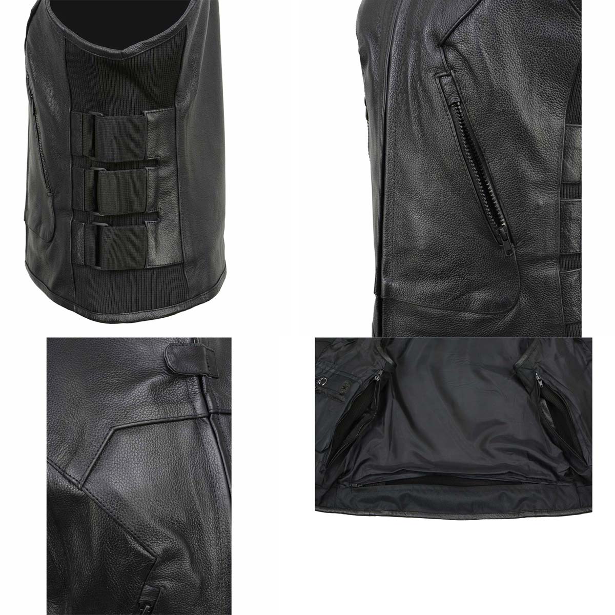 Milwaukee Leather MLL4501 Women's Tactical Swat Style Rider Leather Vest w/ Single Panel Back for Club Patches - Image 7