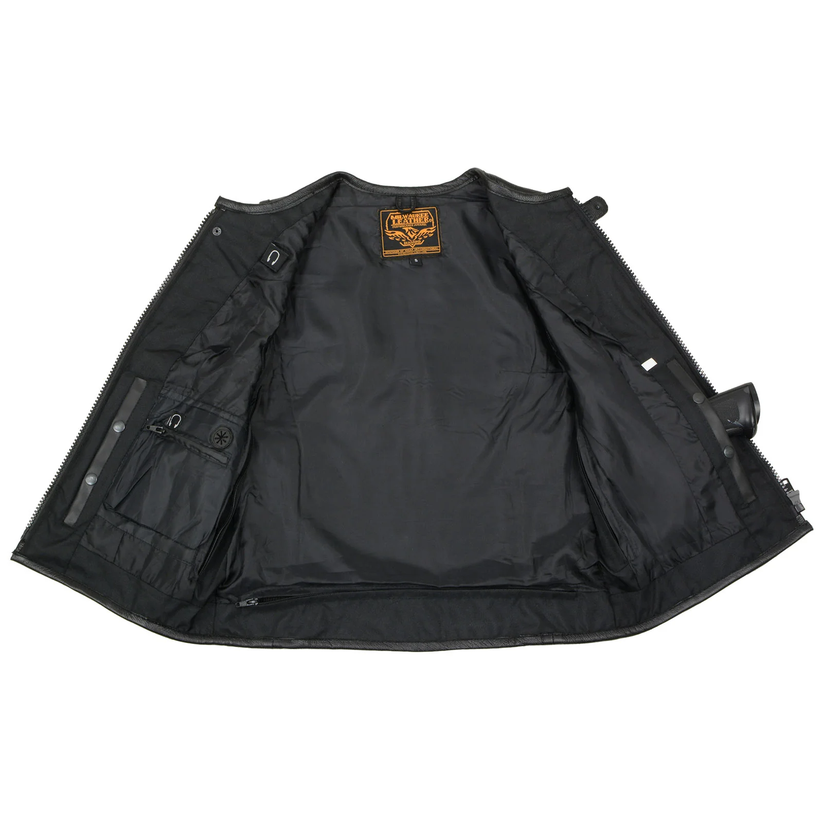 Milwaukee Leather MLL4501 Women's Tactical Swat Style Rider Leather Vest w/ Single Panel Back for Club Patches - Image 9