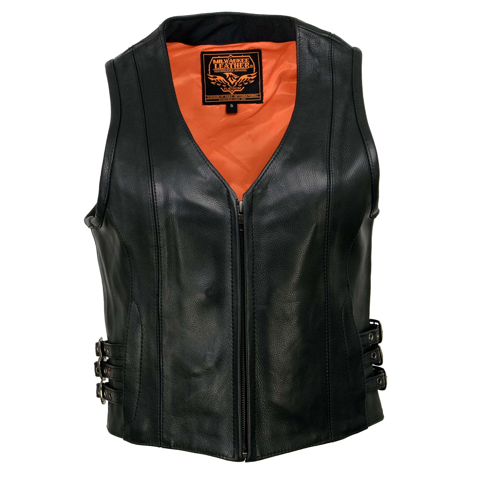 Milwaukee Leather MLL4510 Women's Premium Black Leather Motorcycle Rider Vest w/ Adjustable Side Buckle - Image 11