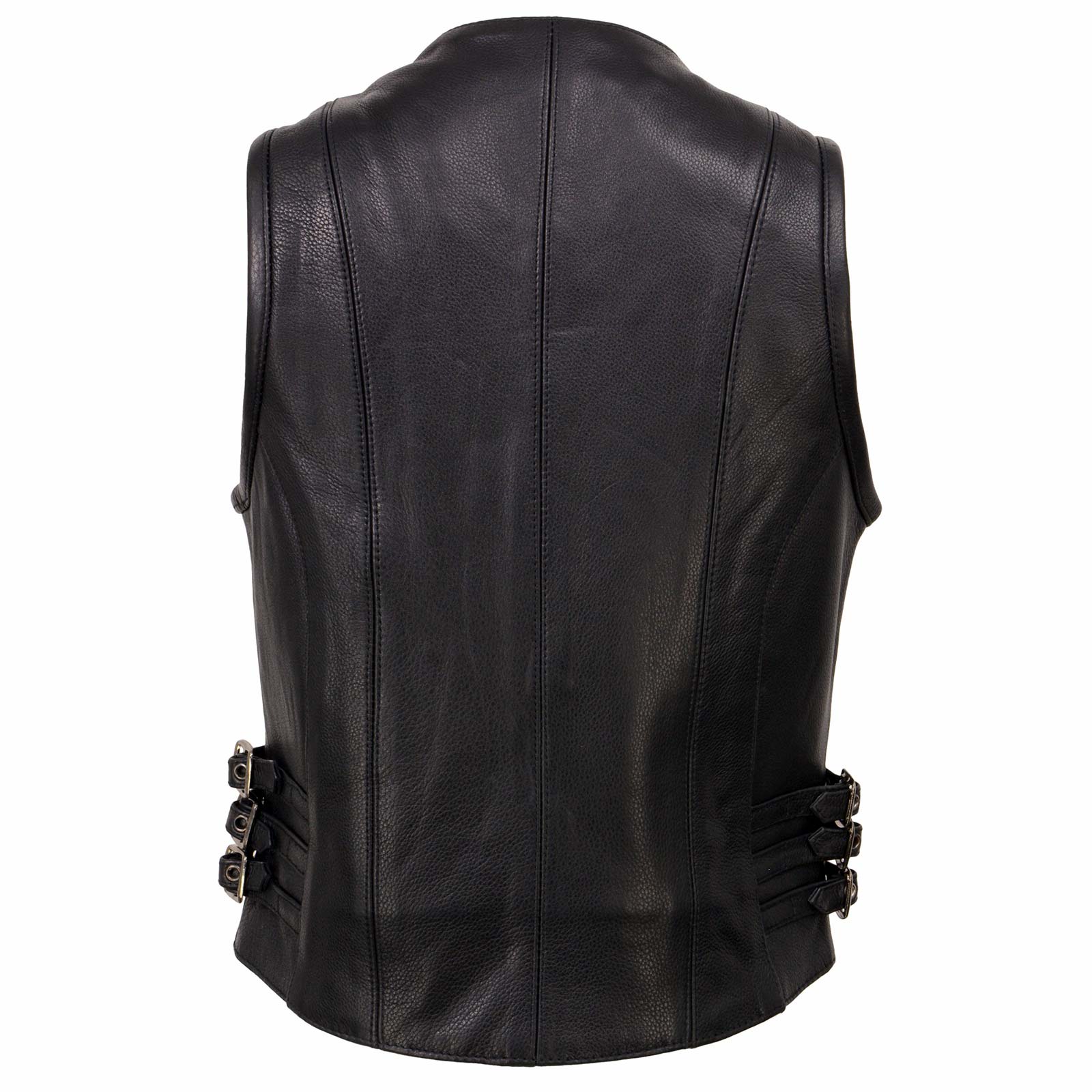 Milwaukee Leather MLL4510 Women's Premium Black Leather Motorcycle Rider Vest w/ Adjustable Side Buckle - Image 2