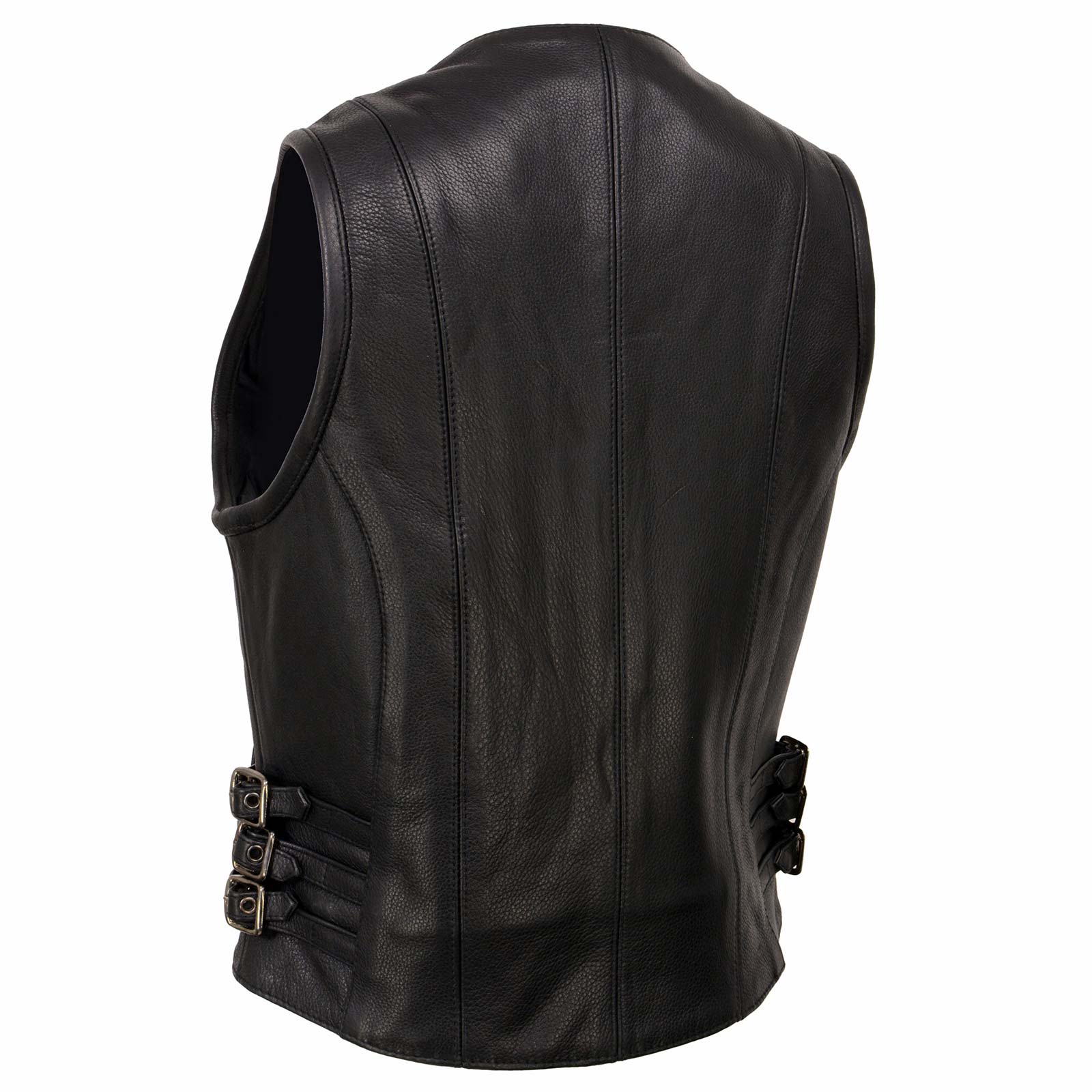 Milwaukee Leather MLL4510 Women's Premium Black Leather Motorcycle Rider Vest w/ Adjustable Side Buckle - Image 7
