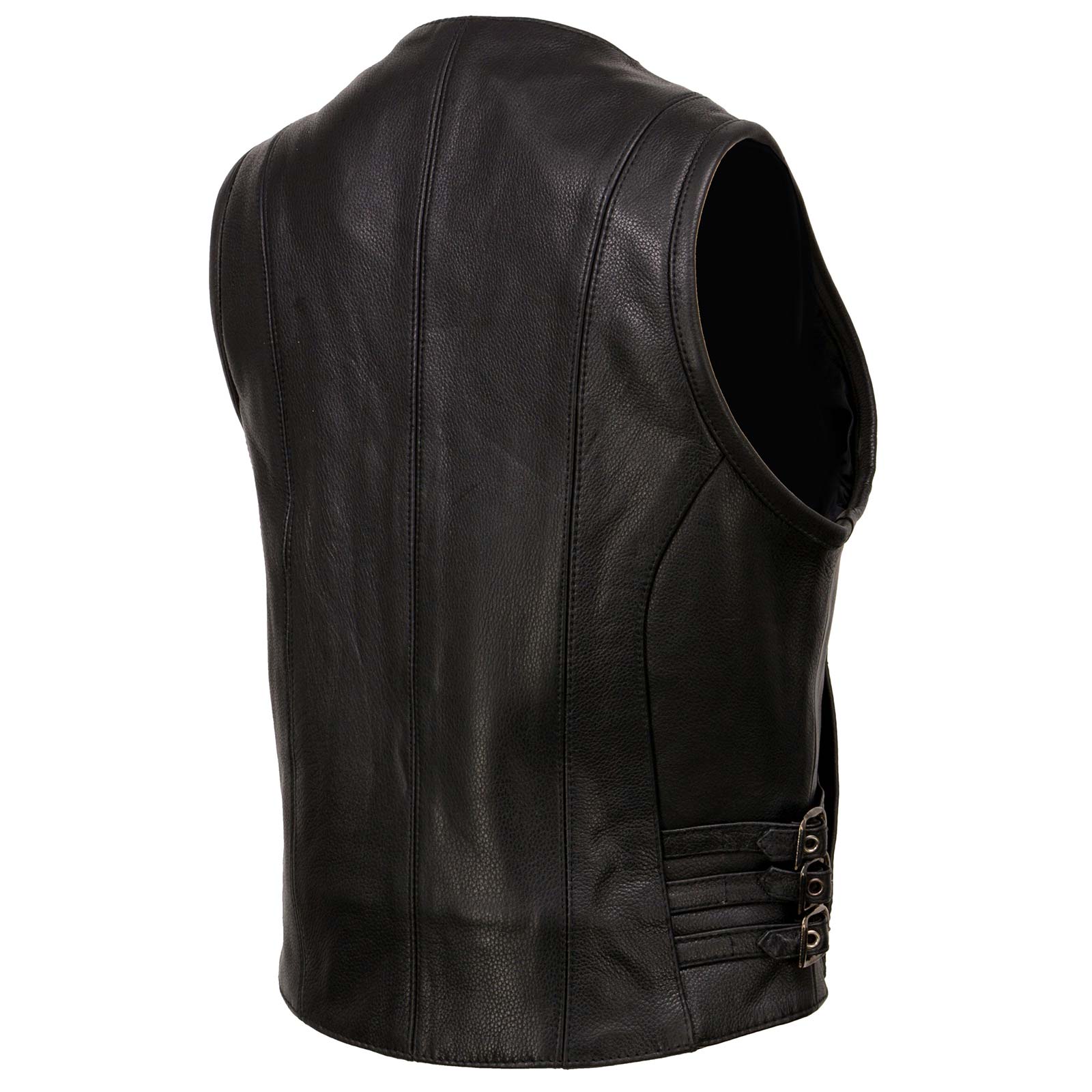 Milwaukee Leather MLL4510 Women's Premium Black Leather Motorcycle Rider Vest w/ Adjustable Side Buckle - Image 8
