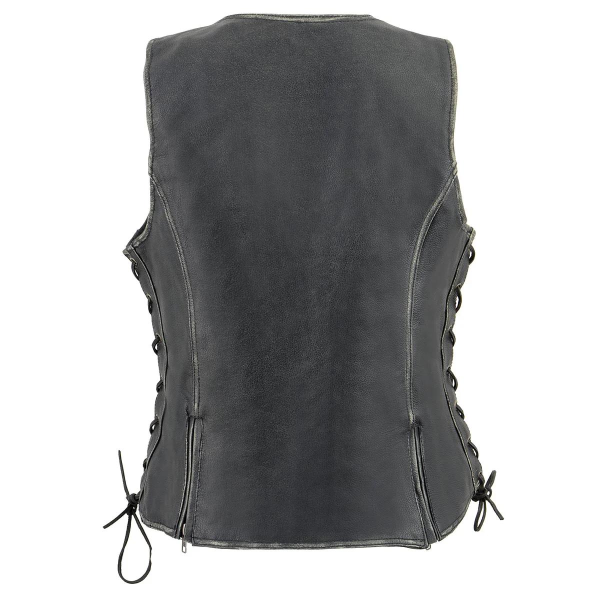 Milwaukee Leather MLL4517 Women's Black Leather Vest with Front Zipper Closure - Image 2