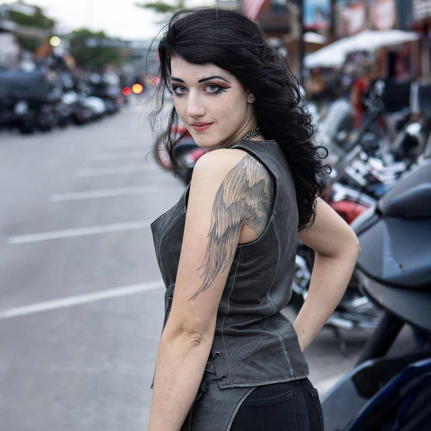 Milwaukee Leather Women's V-Neck Distress Grey Premium Leather Motorcycle Rider Vest w/ Side Laces MLL4531 - Image 6