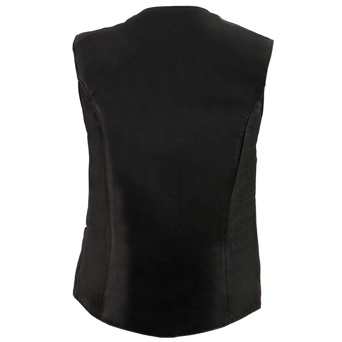 Milwaukee Leather MLL4545 Women's Black Premium Leather Lightweight Classic 4-Snap V-Neck Motorcycle Rider Vest - Image 2