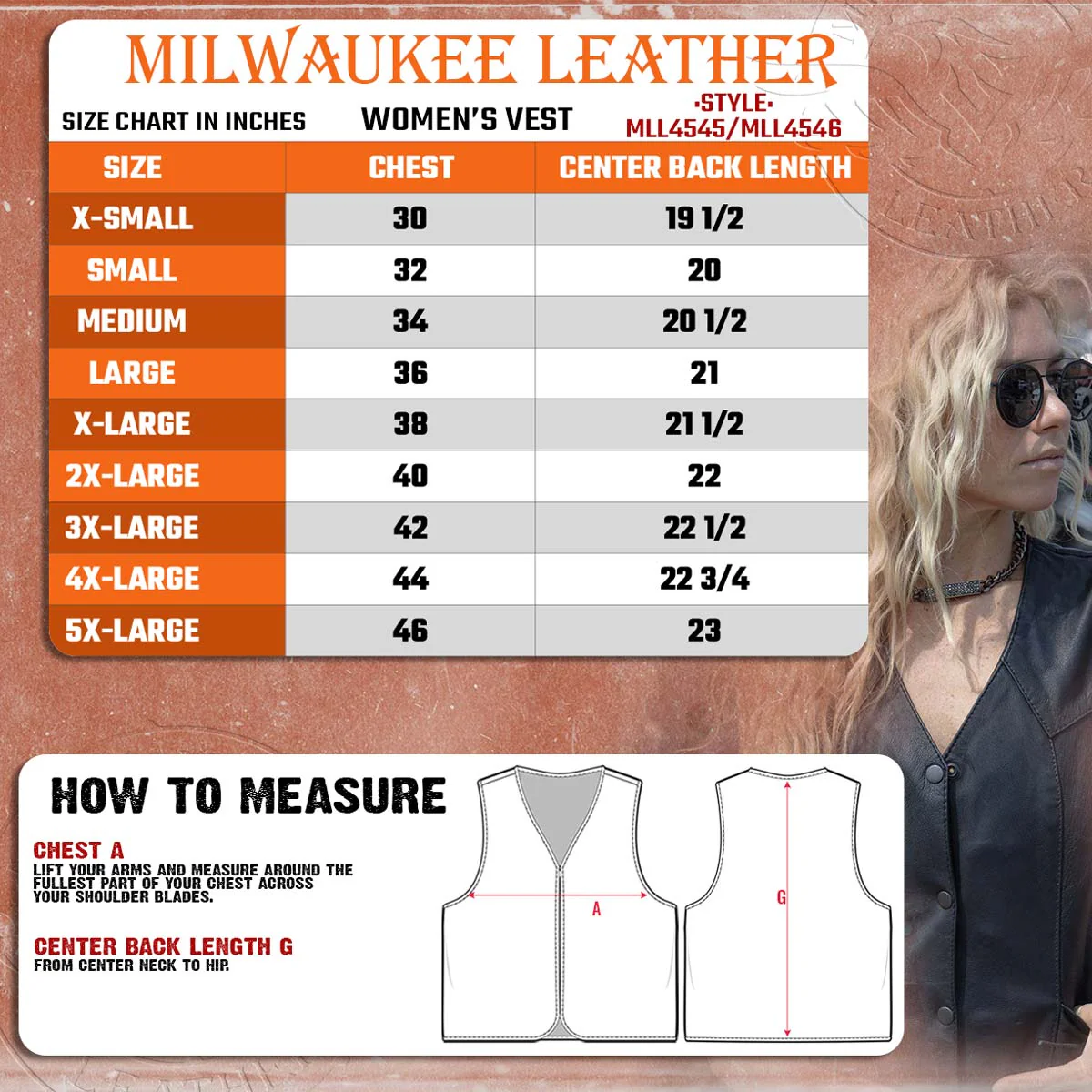 Milwaukee Leather MLL4545 Women's Black Premium Leather Lightweight Classic 4-Snap V-Neck Motorcycle Rider Vest - Image 3