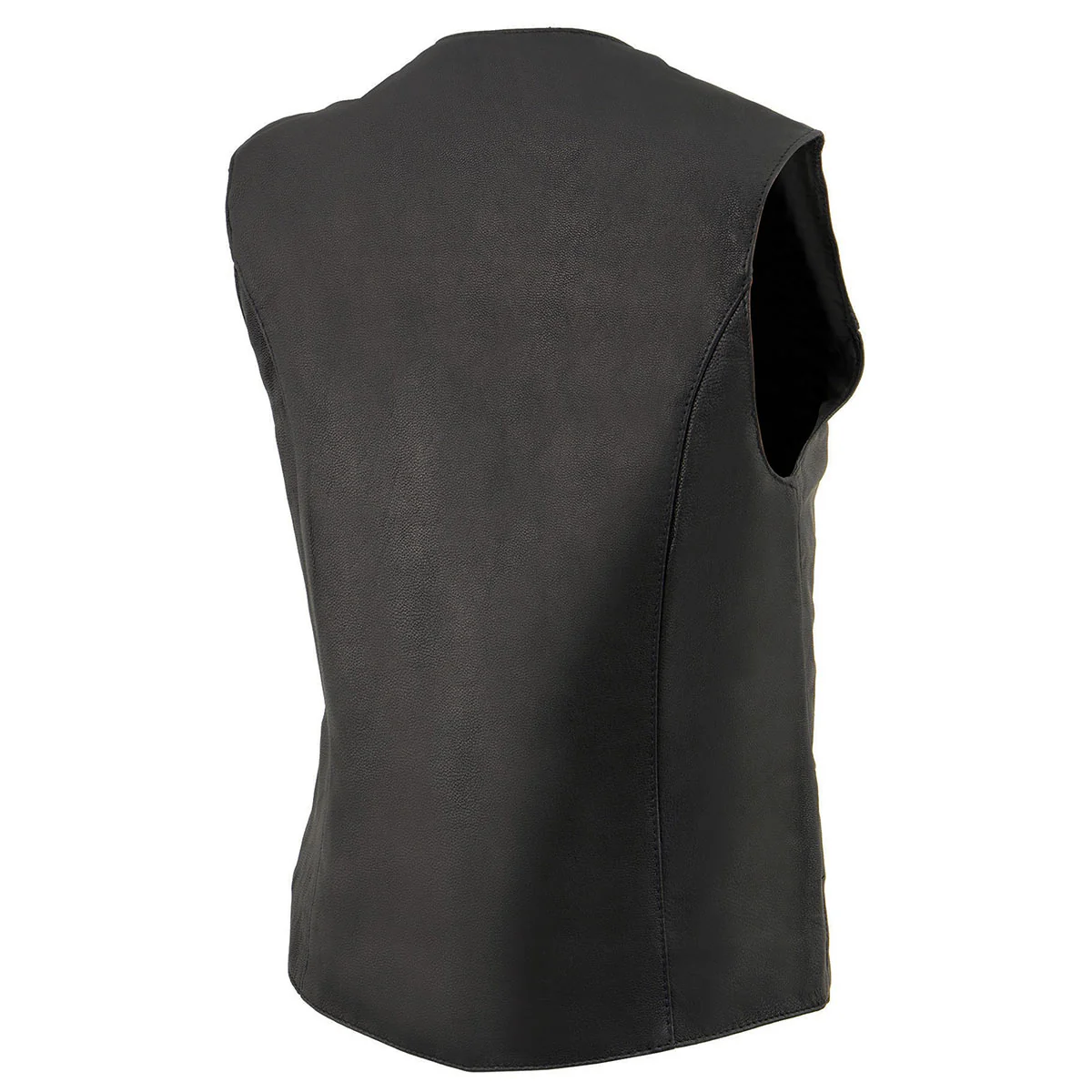 Milwaukee Leather MLL4545 Women's Black Premium Leather Lightweight Classic 4-Snap V-Neck Motorcycle Rider Vest - Image 6