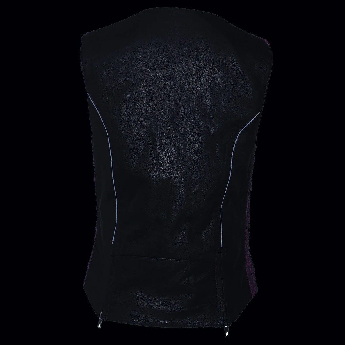 Milwaukee Leather MLL4571 Women's Black and Pink Lightweight Motorcycle Leather Vest w/ Crinkled Leather Design - Image 5