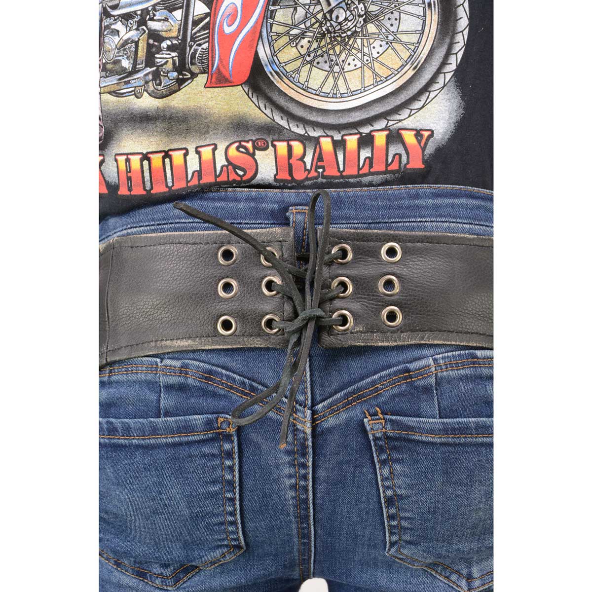 Milwaukee Leather MLL6516 Women's Classic Black Rub-Off Low Rise Premium Leather Chaps - Image 5