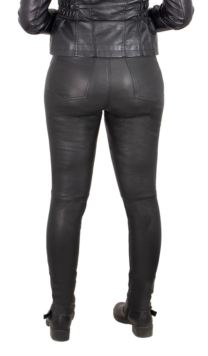 Milwaukee Leather MLL6690 'Sandy' Women’s Black Lambskin Stretch Leather Pants - Image 11