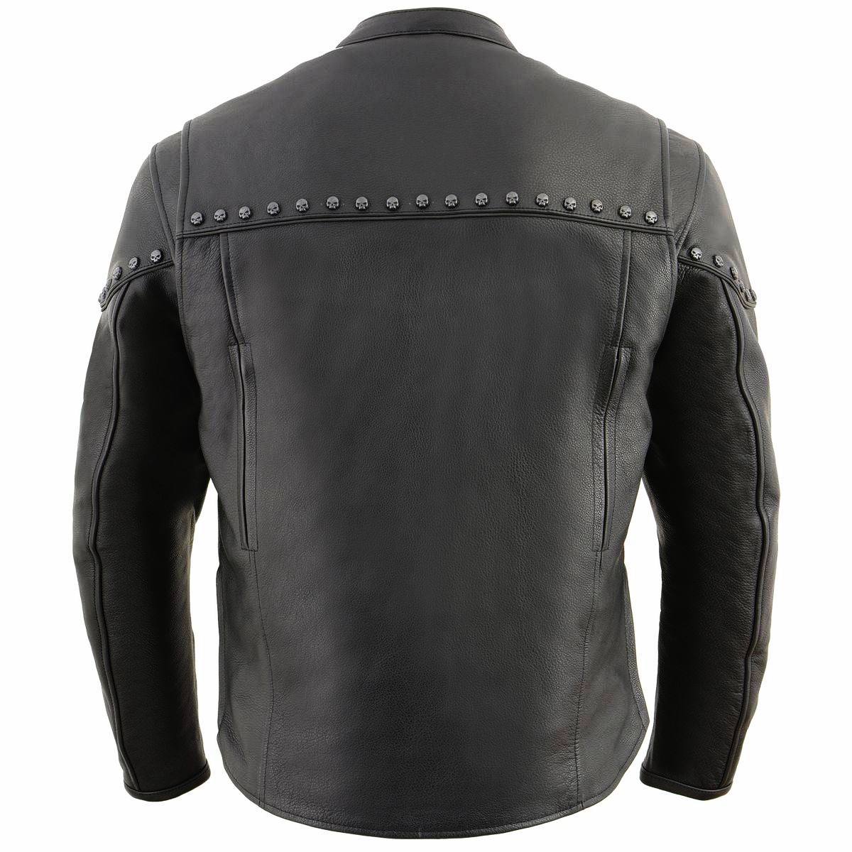 Milwaukee Leather MLM1504 Men's Black ‘The Skelly Racer’ Premium Moto Leather Jacket - Image 14