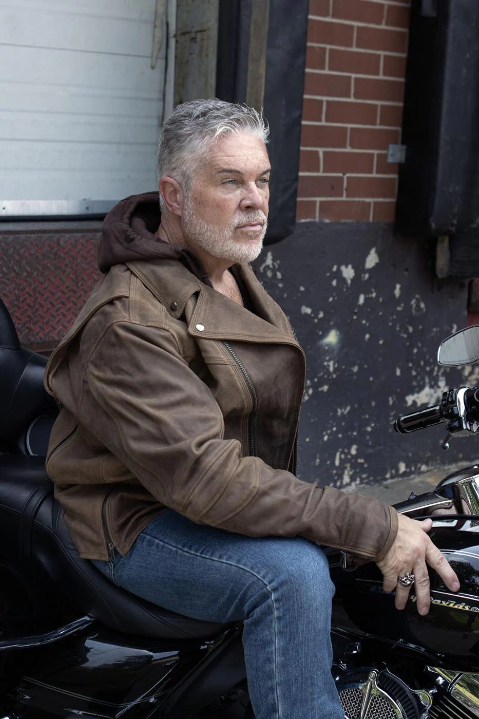 Milwaukee Leather MLM1511 Men's 'Vagabond' Vintage Crazy Horse' Brown Leather Jacket w/ Removable Hoodie - Image 5