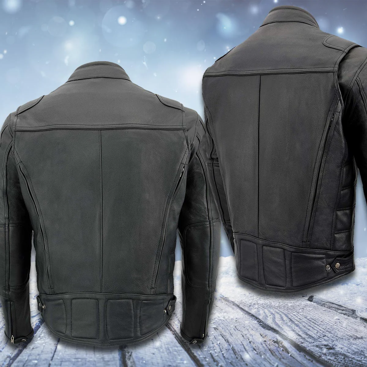 Milwaukee Leather MLM1514SET All Season Black Premium Leather Motorcycle Riders Jacket w/ Heated and Cool-Tec Technology - Image 13
