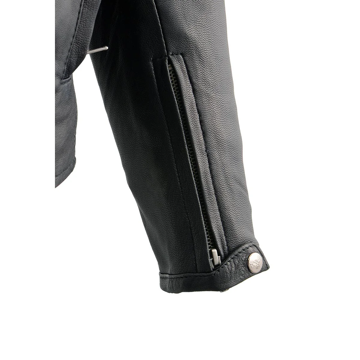 Milwaukee Leather MLM1525 Men's ‘Crossover’ Black Leather Lightweight MC Jacket - Image 11