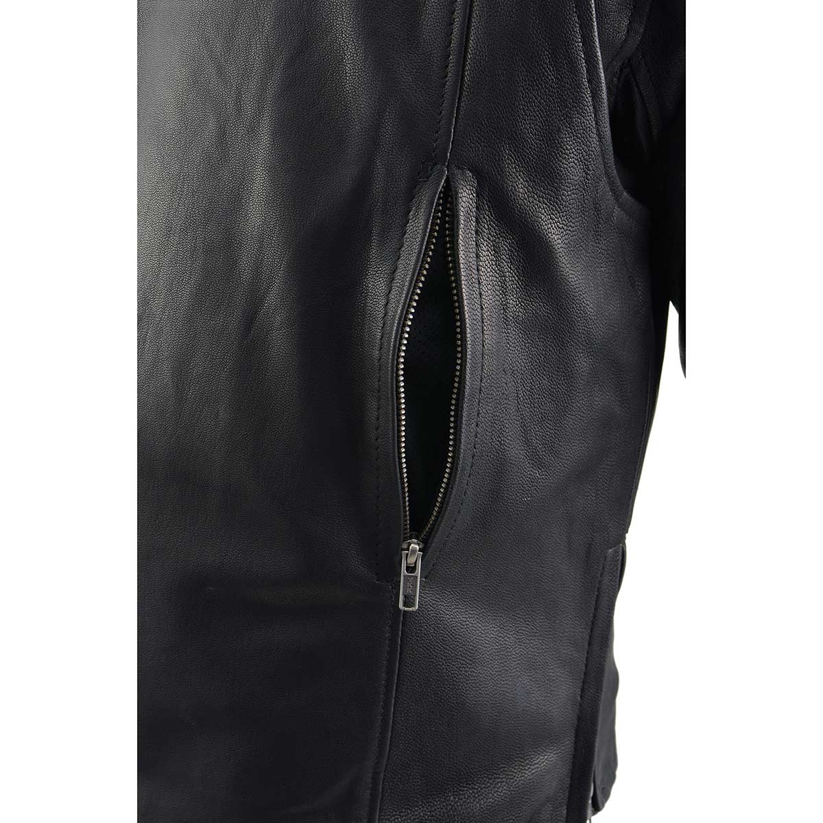 Milwaukee Leather MLM1525 Men's ‘Crossover’ Black Leather Lightweight MC Jacket - Image 12