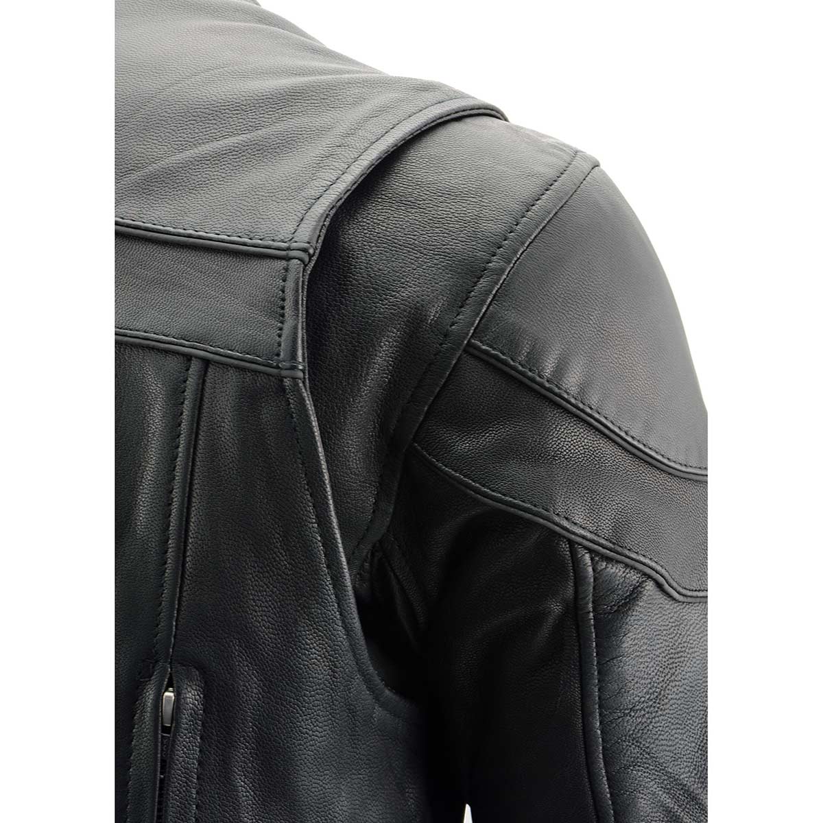 Milwaukee Leather MLM1525 Men's ‘Crossover’ Black Leather Lightweight MC Jacket - Image 14