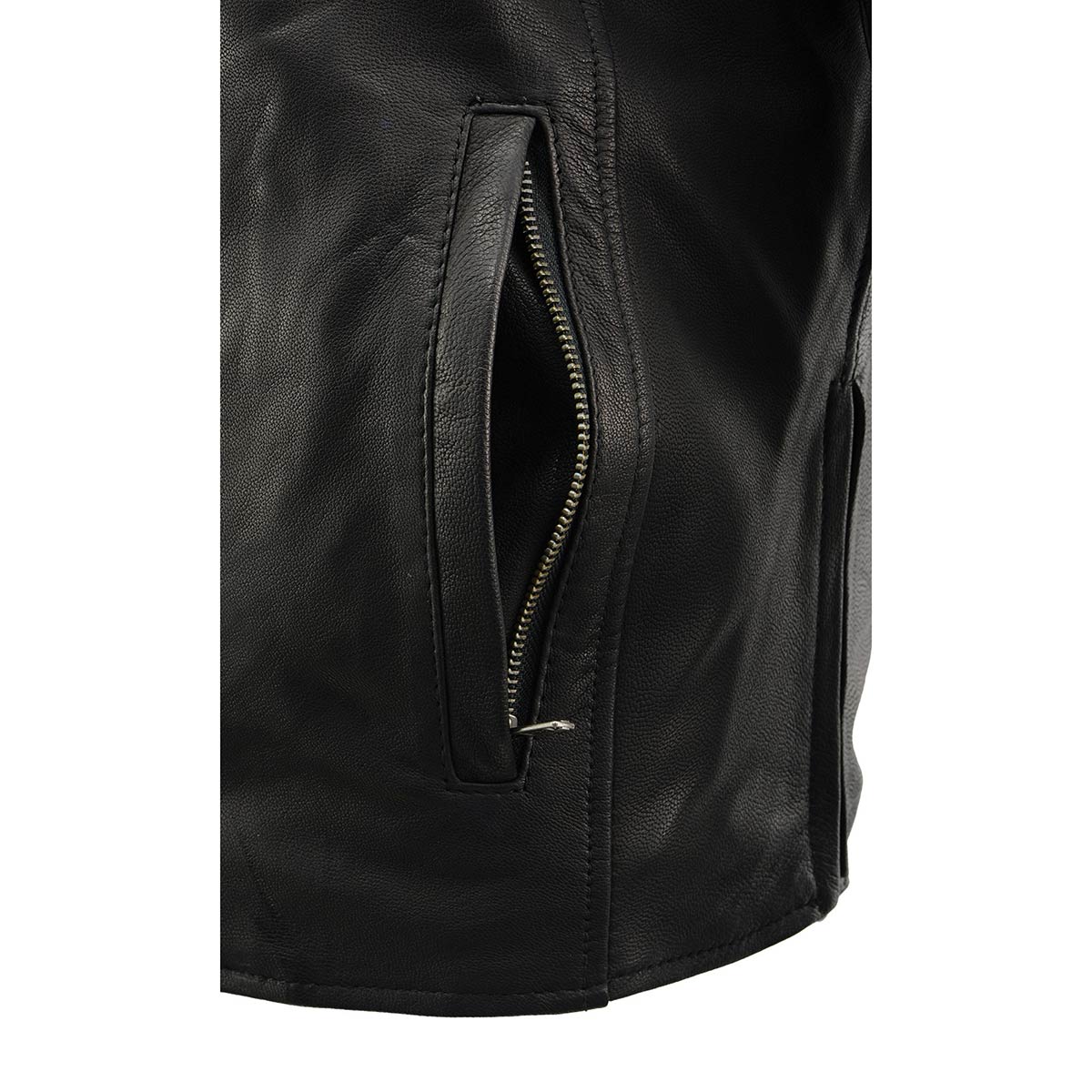 Milwaukee Leather MLM1525 Men's ‘Crossover’ Black Leather Lightweight MC Jacket - Image 18
