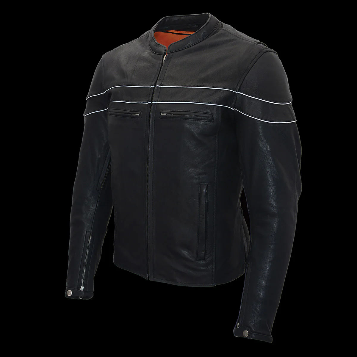 Milwaukee Leather MLM1525 Men's ‘Crossover’ Black Leather Lightweight MC Jacket - Image 5