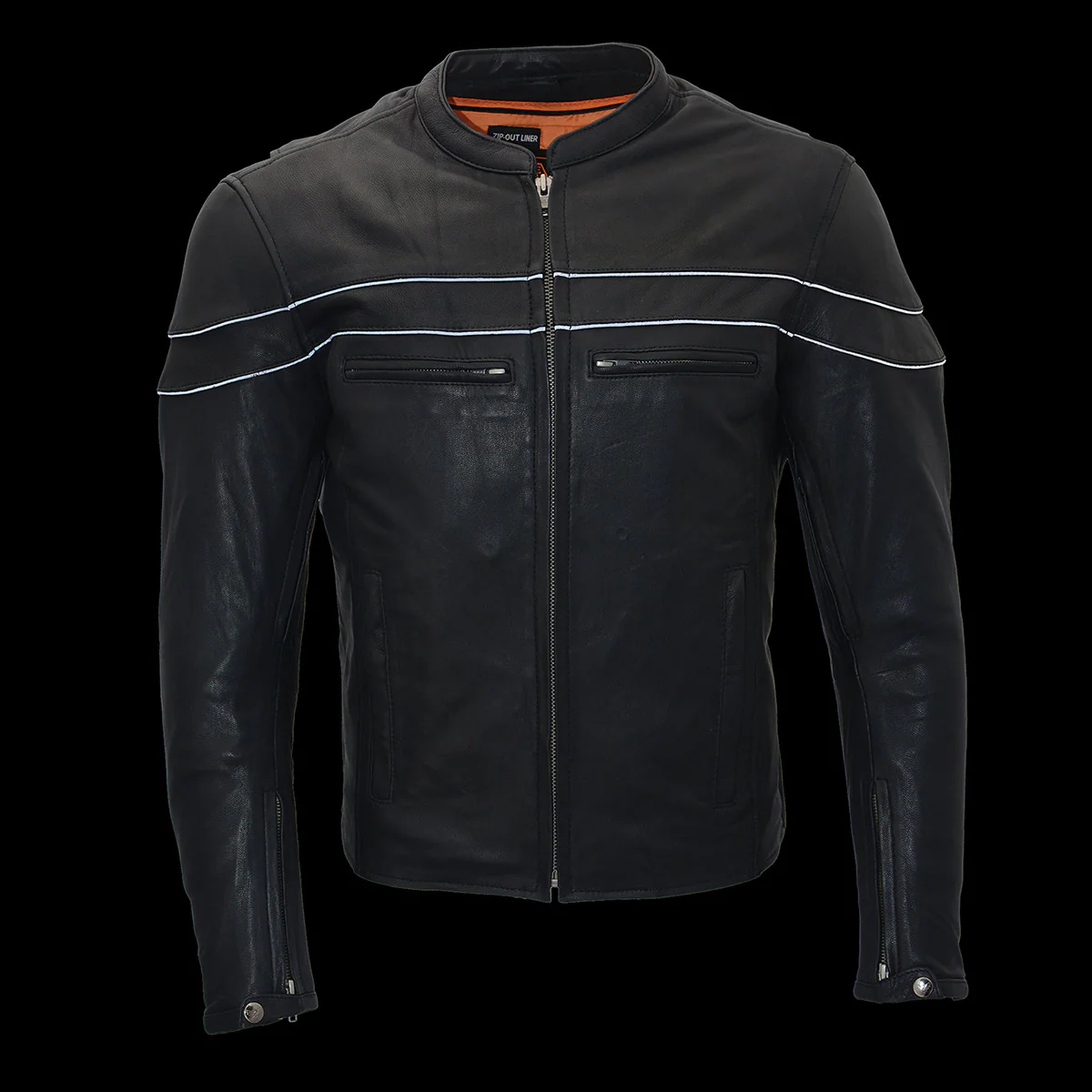 Milwaukee Leather MLM1525 Men's ‘Crossover’ Black Leather Lightweight MC Jacket - Image 7