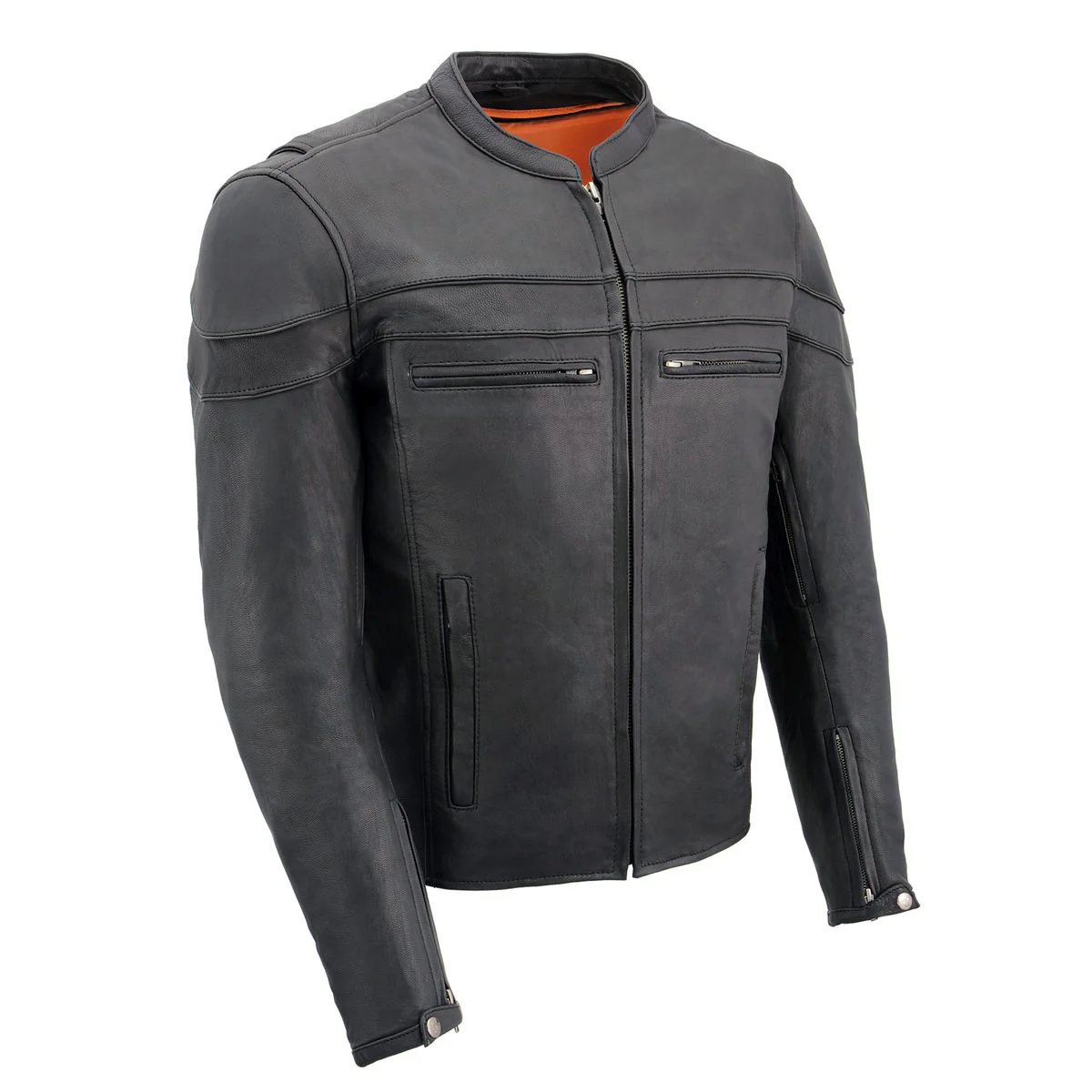 Milwaukee Leather MLM1526 Men's Stay Cool Black Premium Leather Sporty Motorcycle Jacket w/ Cool-Tec Leather Treatement - Image 11