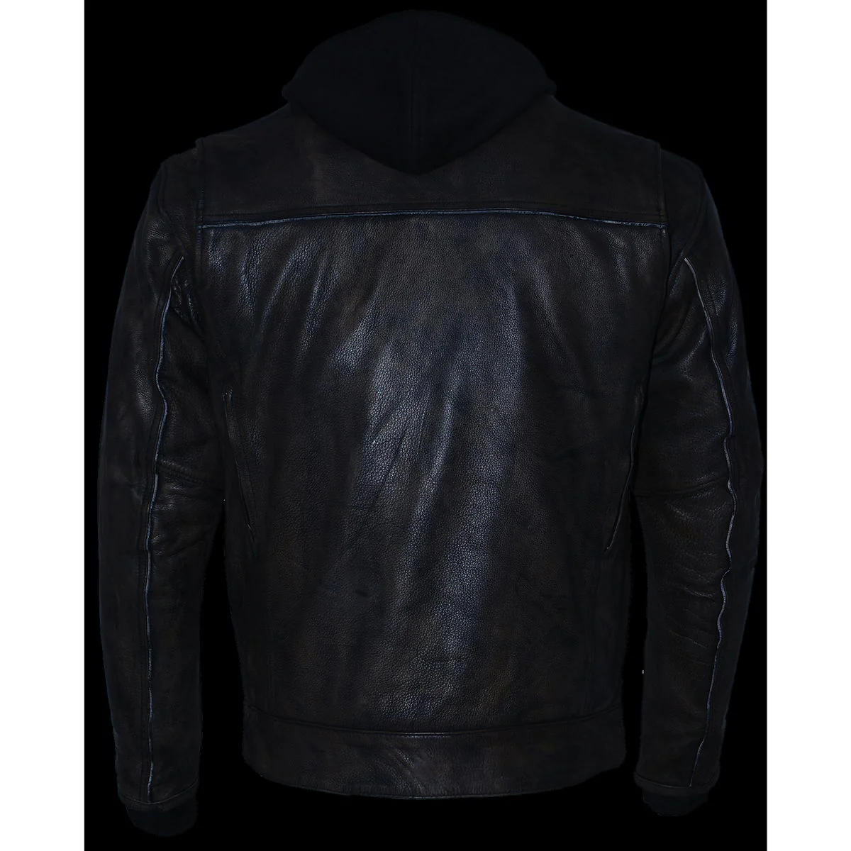 Milwaukee Leather MLM1538 Men's Distressed Brown Leather ‘Utility Pocket’ Vented Jacket with Removable Hoodie - Image 5