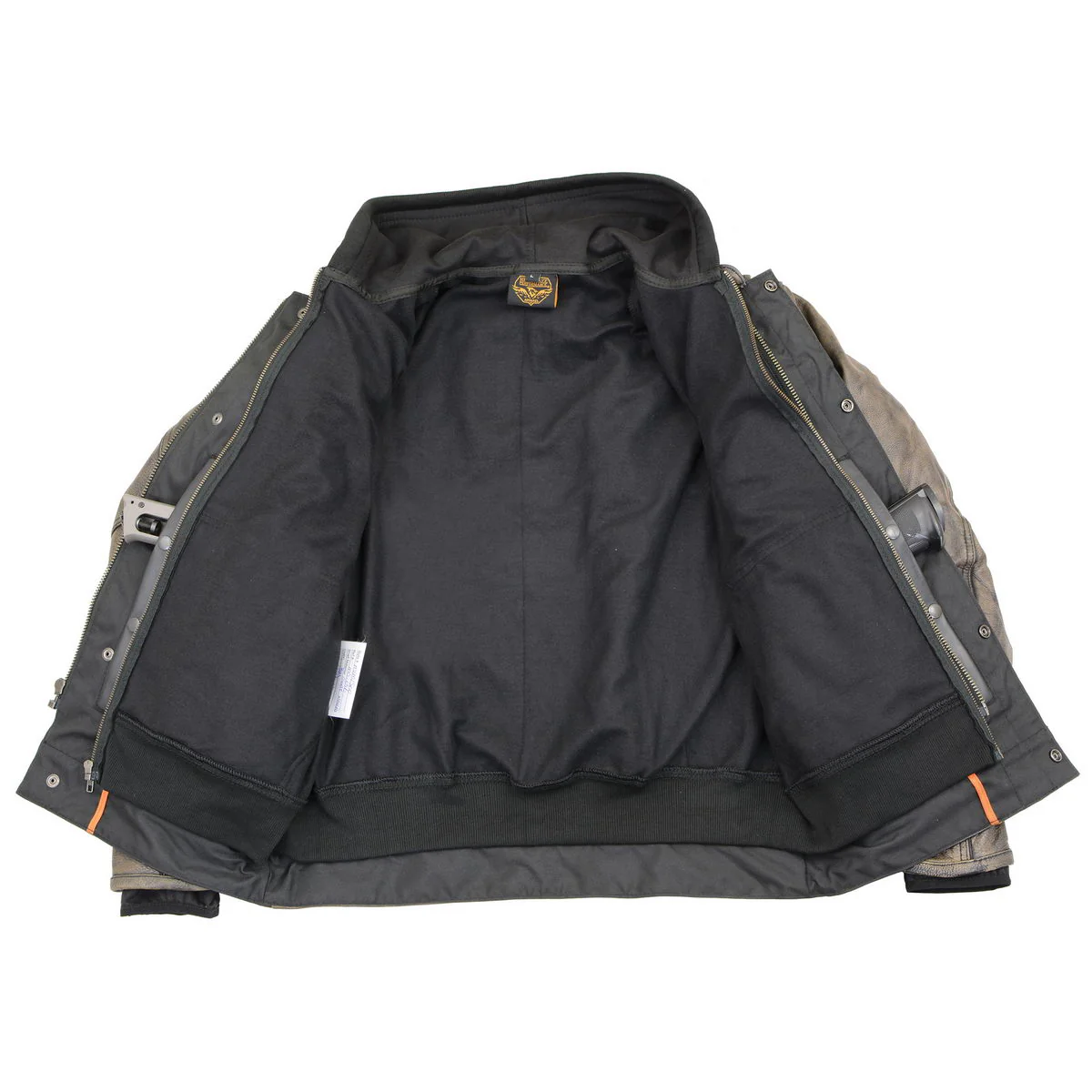 Milwaukee Leather MLM1538 Men's Distressed Brown Leather ‘Utility Pocket’ Vented Jacket with Removable Hoodie - Image 7