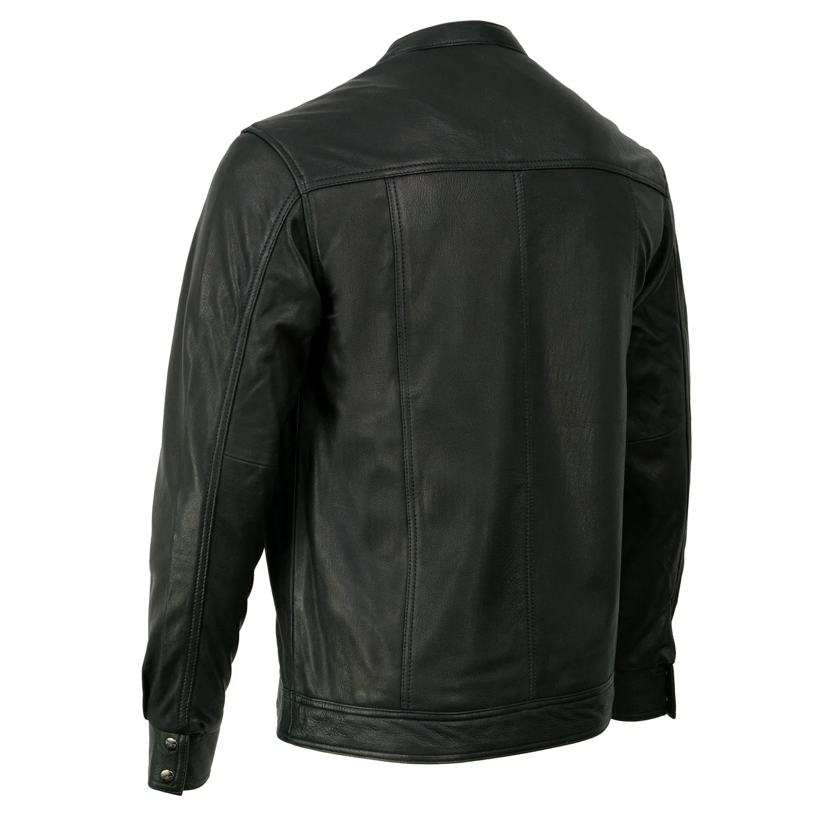 Milwaukee Leather MLM1604 Men's Stand-Up Collar Black Casual Biker Goat Skin Leather Shirt with Dual Closure - Image 10