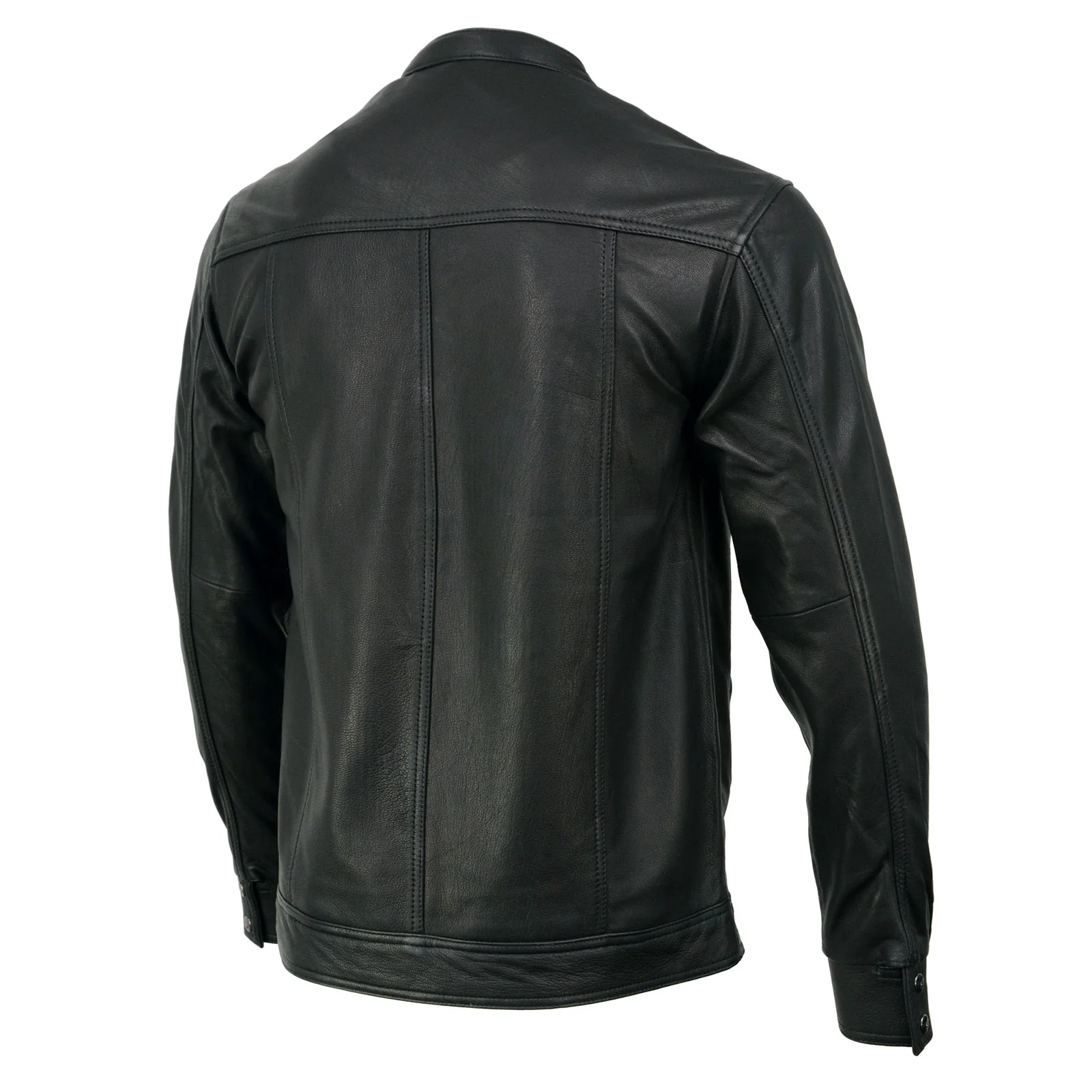 Milwaukee Leather MLM1604 Men's Stand-Up Collar Black Casual Biker Goat Skin Leather Shirt with Dual Closure - Image 11