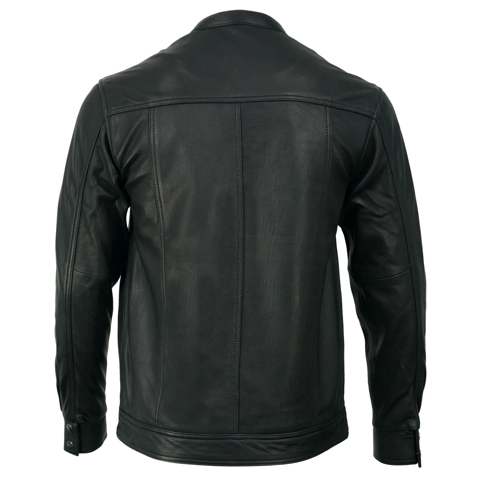 Milwaukee Leather MLM1604 Men's Stand-Up Collar Black Casual Biker Goat Skin Leather Shirt with Dual Closure - Image 2