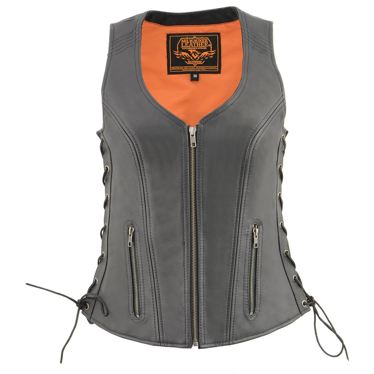 Milwaukee Leather MLL4532 Women's Side Laced Premium Black Leather Motorcycle Rider Vest w/ Cool-Tec Leather Treatement - Image 7