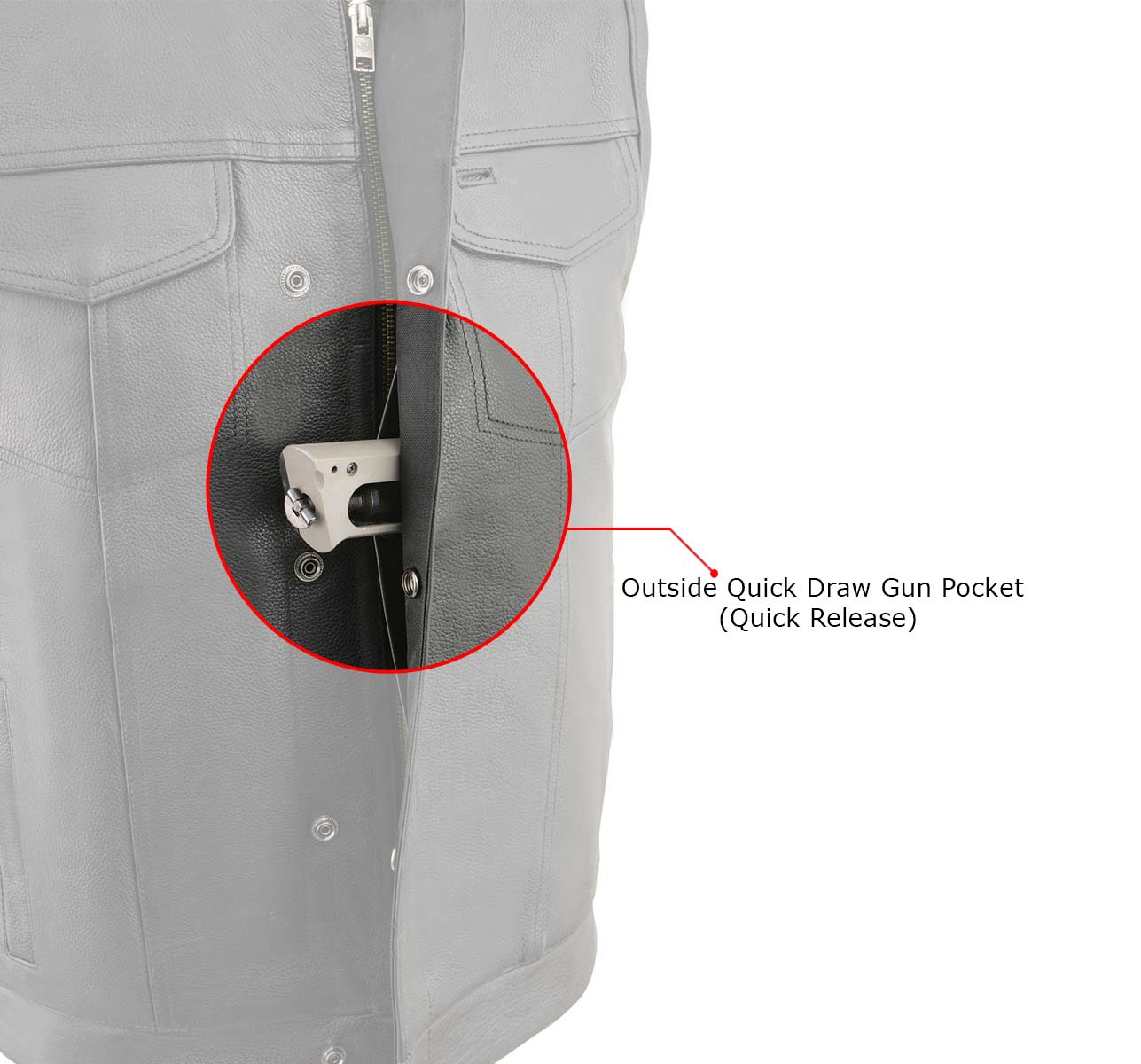 Milwaukee Leather Men's MLM3515 Black Premium Collarless Club Style Motorcycle Vest w/ Cool-Tec Leather Treatment - Image 6
