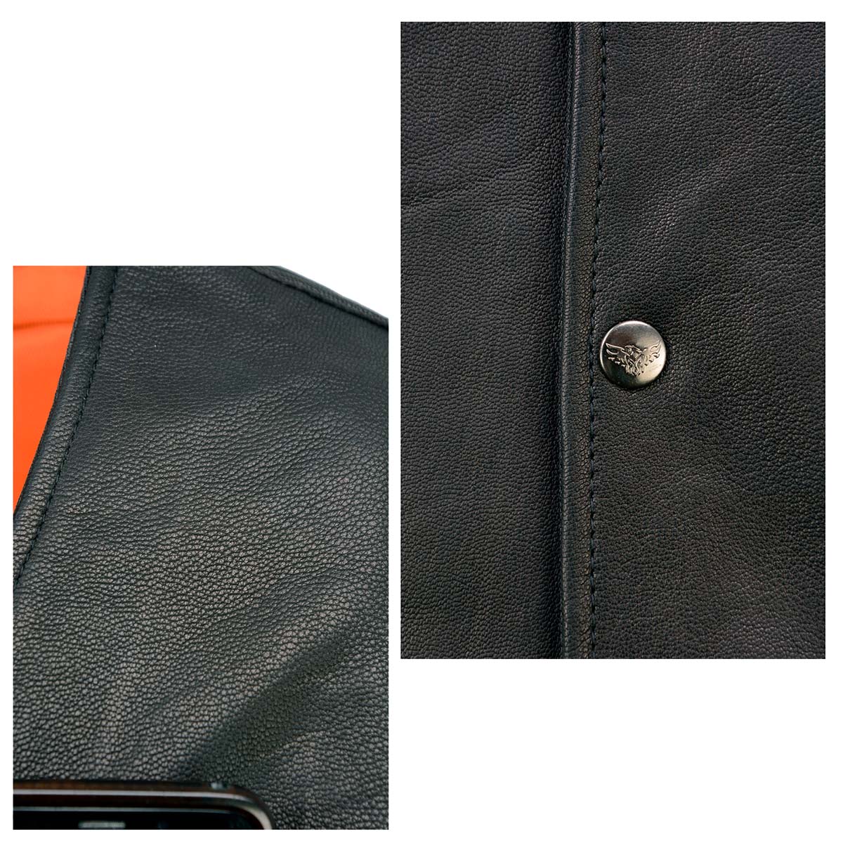 Milwaukee Leather MLM3517 Men's Black Premium Leather Classic V-Neck Side Lace Motorcycle Rider Vest - Image 8