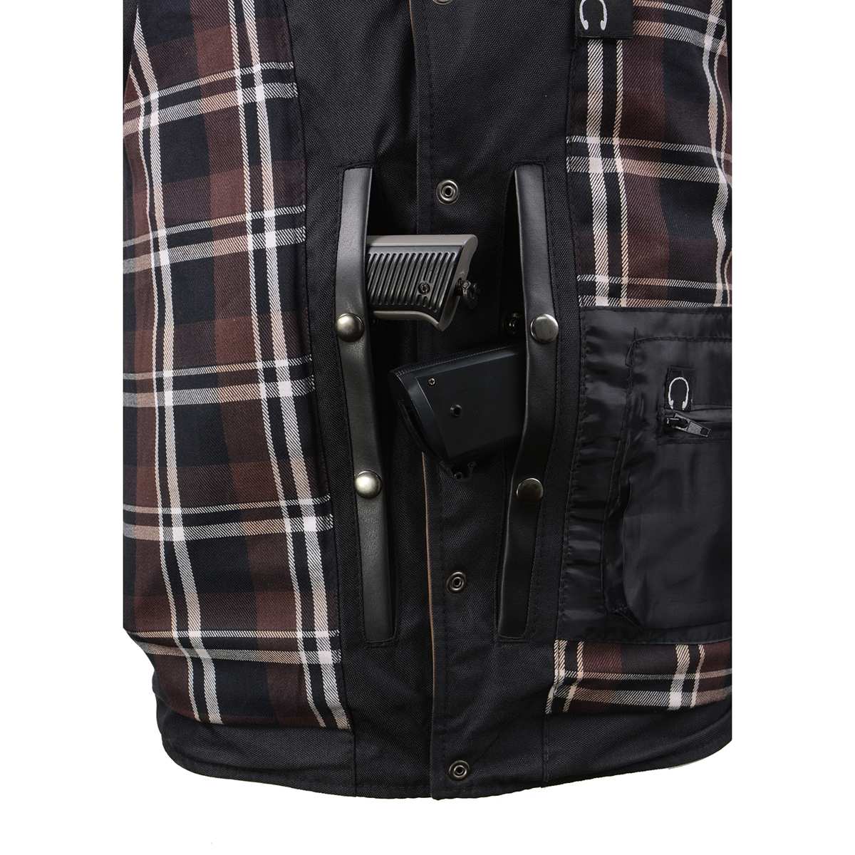 Milwaukee Leather MLM3518 Men's Gambler Snap Front Vintage Crazy Horse Brown Motorcycle Leather Vest - Image 10