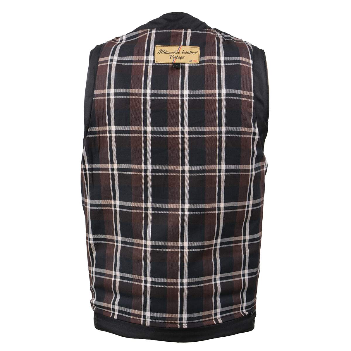 Milwaukee Leather MLM3518 Men's Gambler Snap Front Vintage Crazy Horse Brown Motorcycle Leather Vest - Image 11
