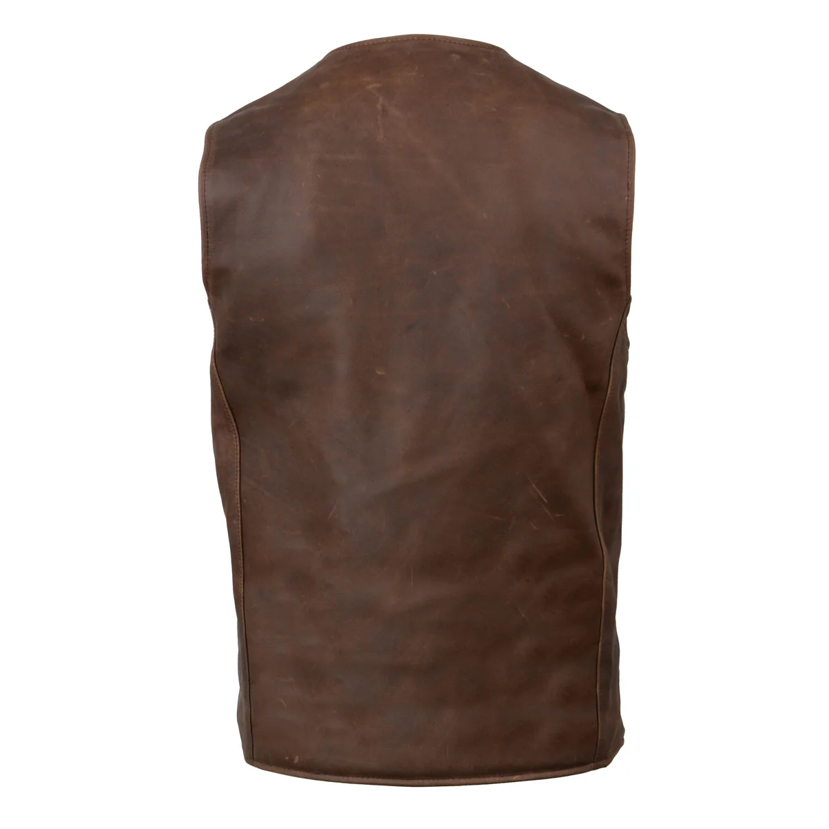 Milwaukee Leather MLM3518 Men's Gambler Snap Front Vintage Crazy Horse Brown Motorcycle Leather Vest - Image 12