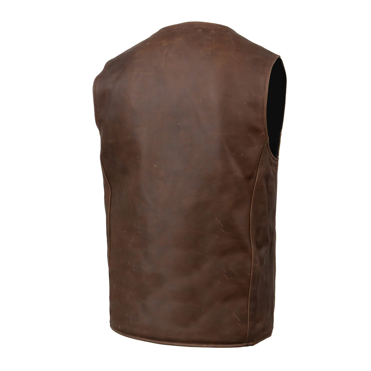 Milwaukee Leather MLM3518 Men's Gambler Snap Front Vintage Crazy Horse Brown Motorcycle Leather Vest - Image 13