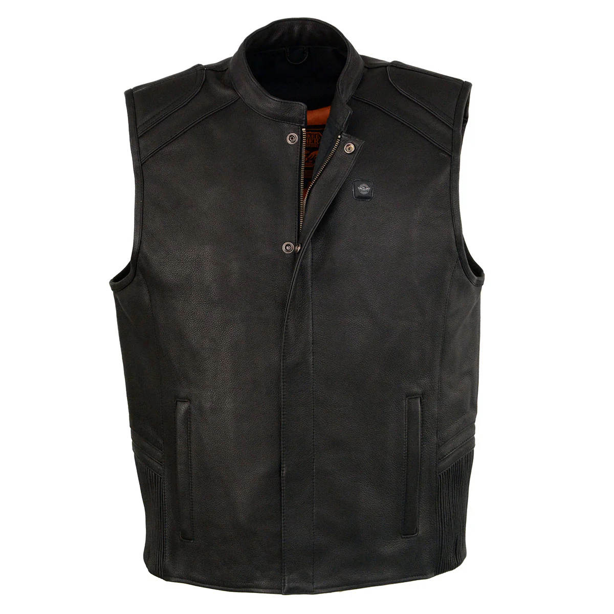 Milwaukee Leather MLM3523SET Men's Black 'Heated' Collarless Moto Leather Vest - for Winter Cold Weather - Image 9