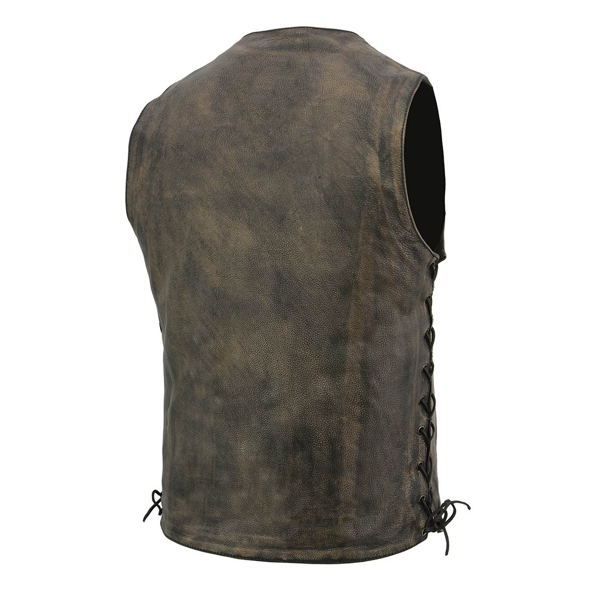 Milwaukee Leather MLM3540 Men's Roulette Distressed Brown 10 Pocket Motorcycle Leather Vest - Image 11