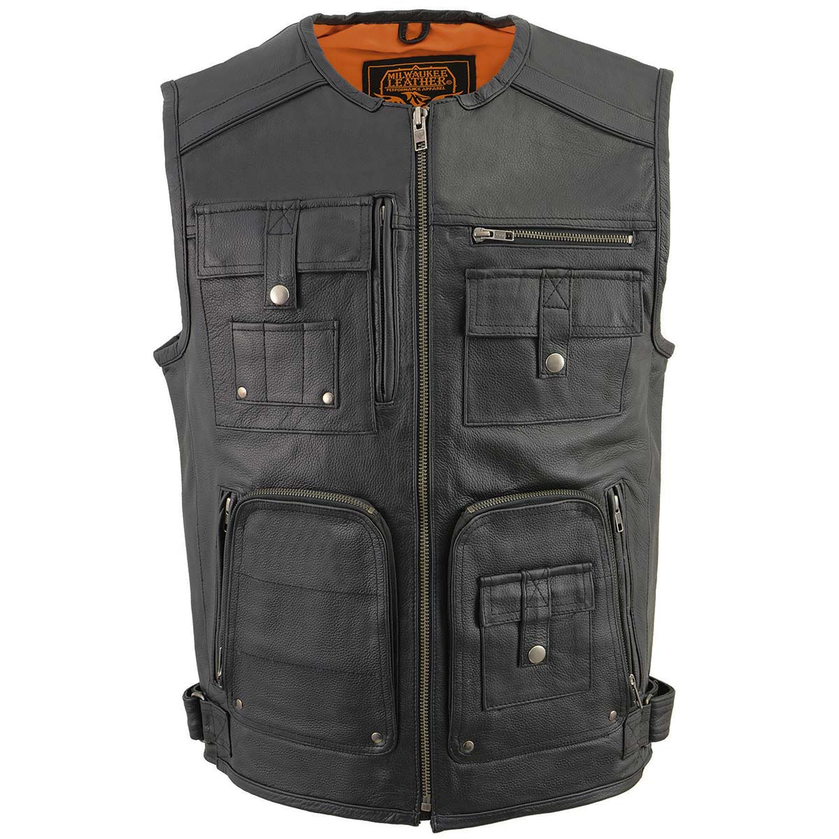 Milwaukee Leather MLM3580 Men's Black ‘Super Utility-Multi Pocket Vest’ Motorcycle Biker Leather Vest - Image 7
