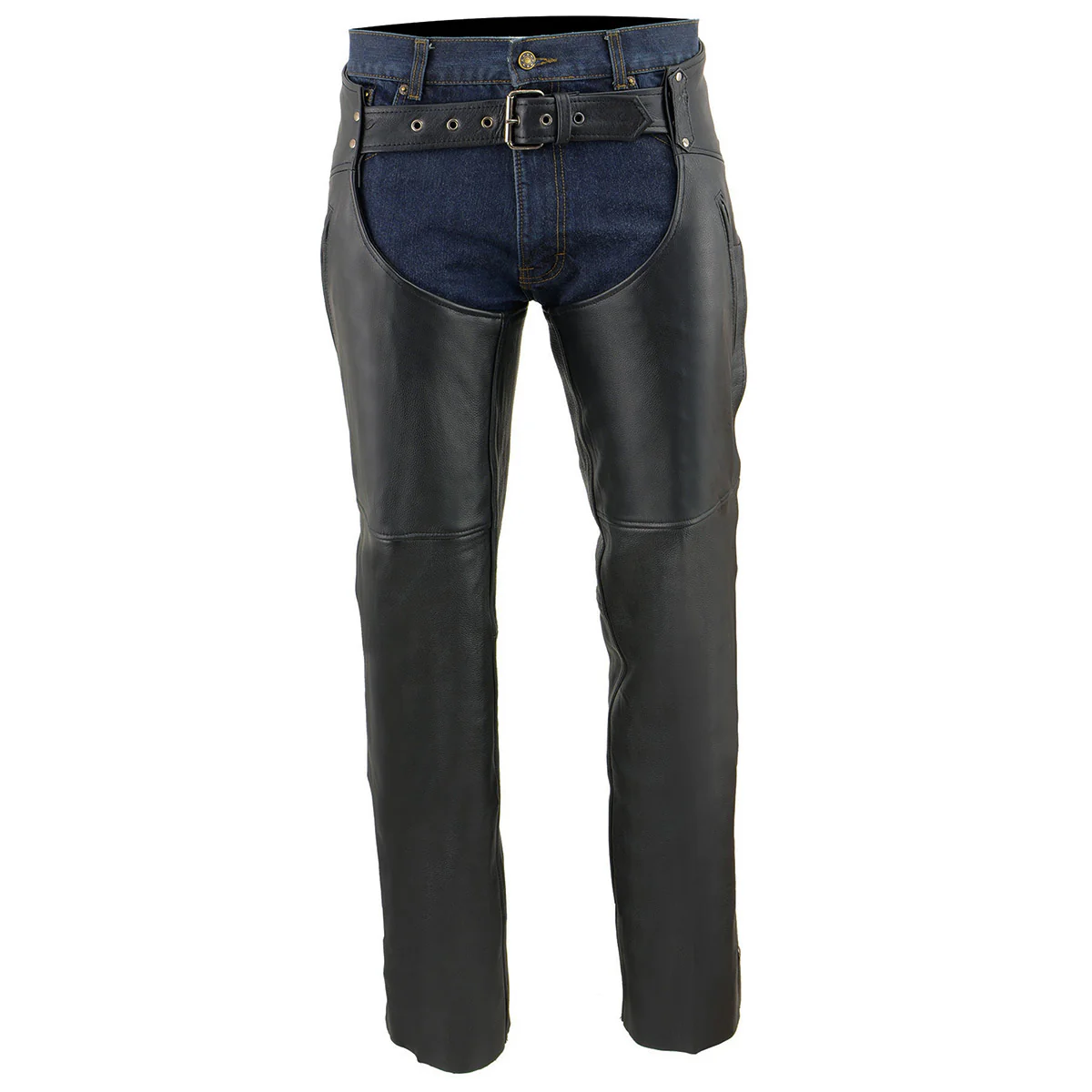 Milwaukee Leather MLM5502 Men's Black Premium Leather Motorcycle Rider Chaps w/ Cool-Tec Leather Treatment - Image 6