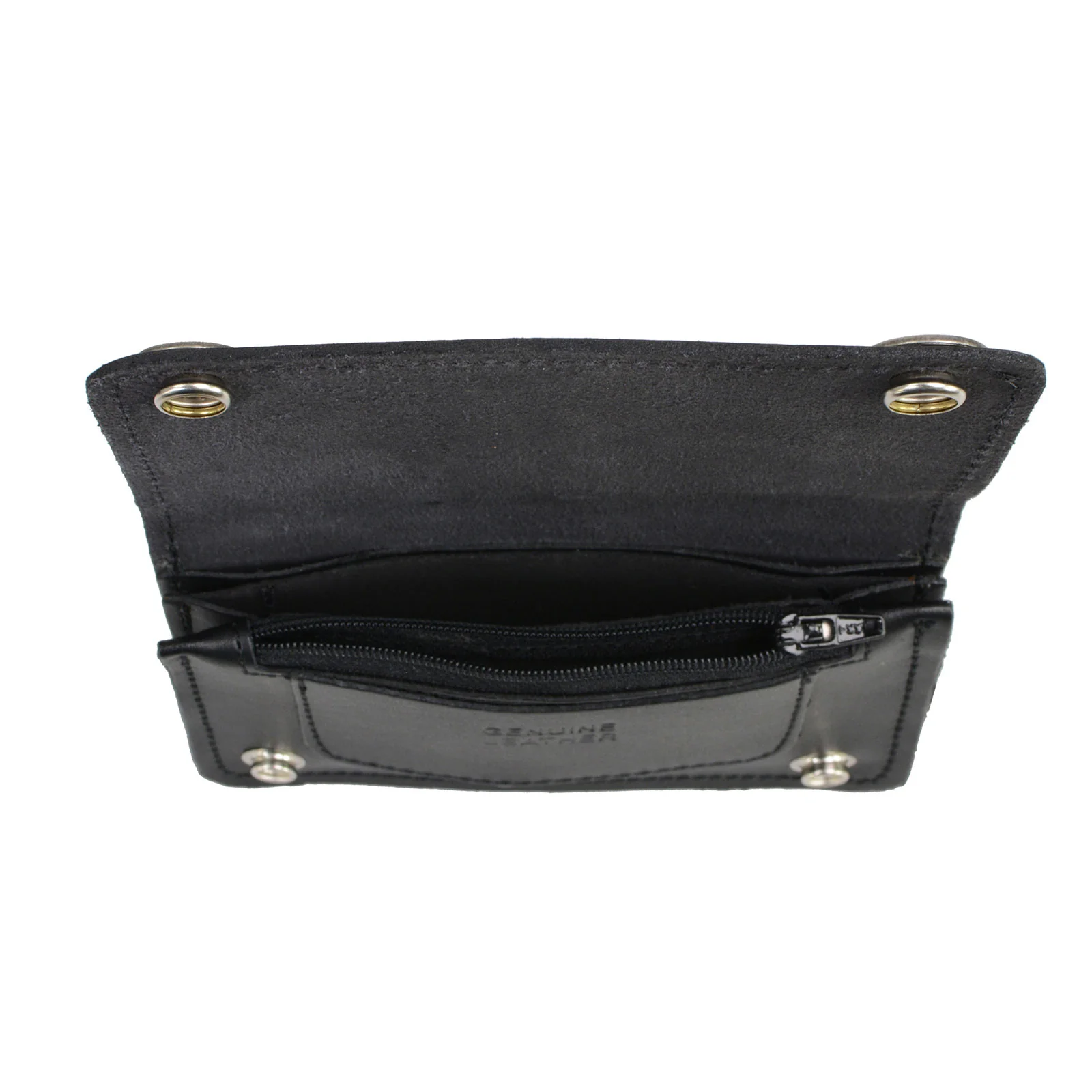Milwaukee Leather MLW7801 Men's 6” Leather Long Bi-Fold Biker Wallet w/ Anti-Theft Stainless Steel Chain and Buffalo Nickel Snaps - Image 6