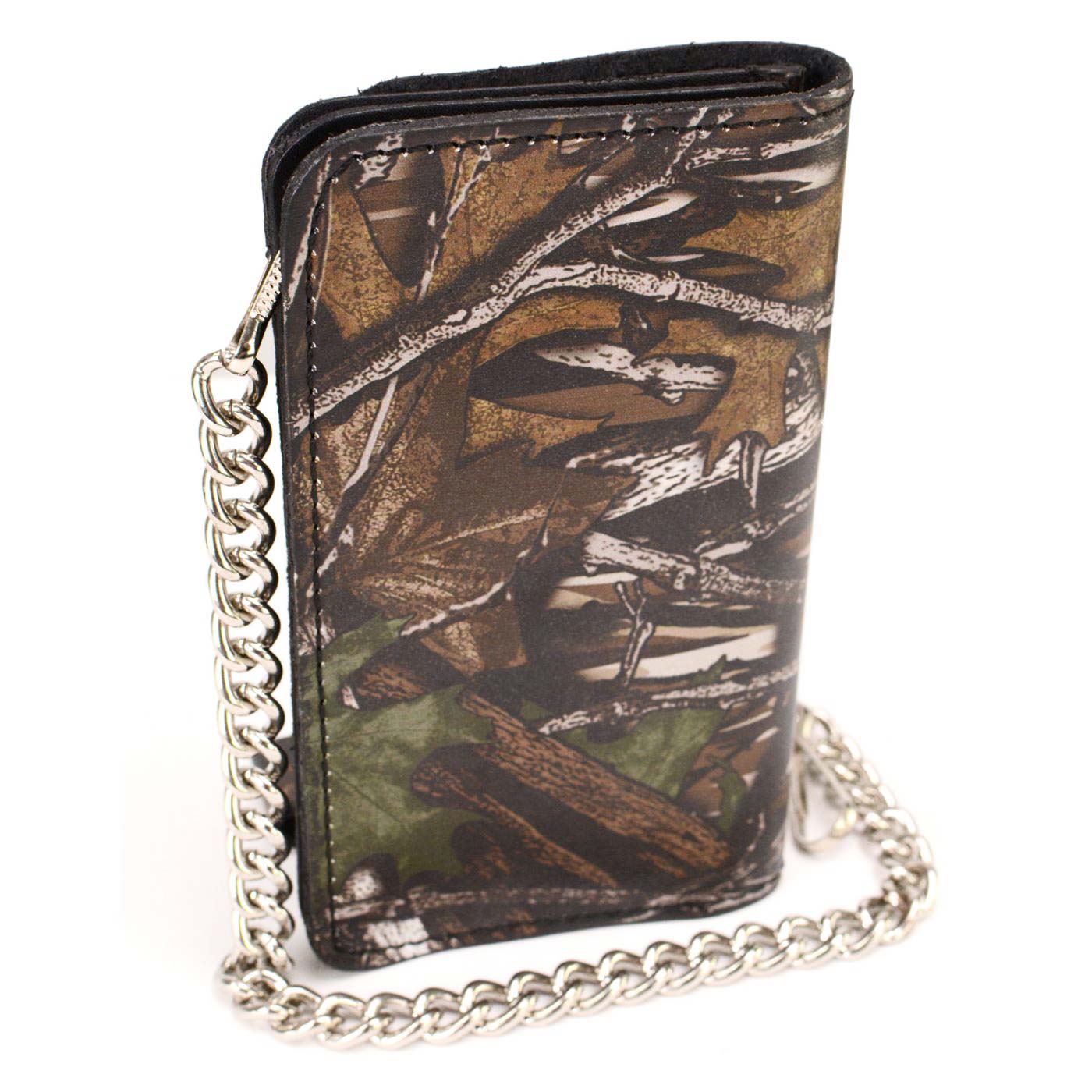 Milwaukee Leather MLW7803 Men's 6” Camouflage Bi-Fold Leather Wallet w/ Anti-Theft Stainless Steel Chain - Image 8