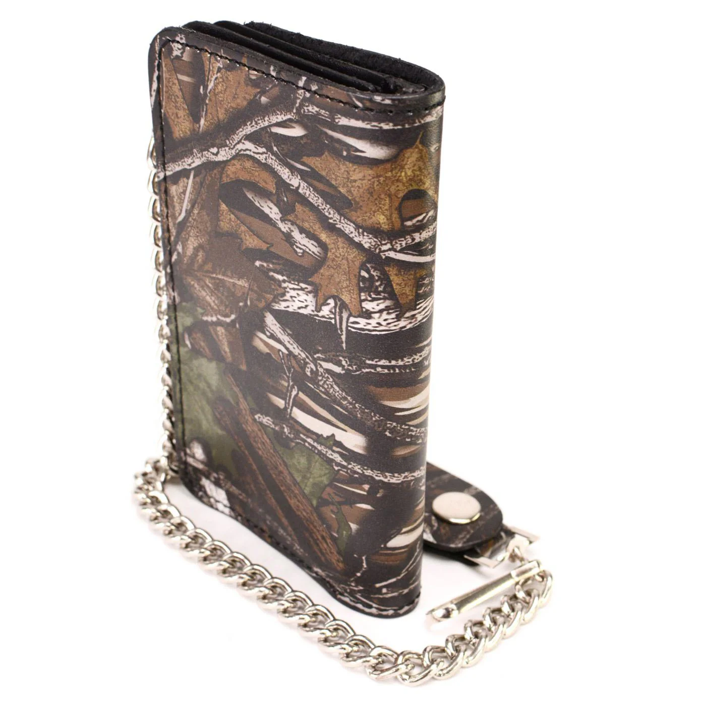 Milwaukee Leather MLW7803 Men's 6” Camouflage Bi-Fold Leather Wallet w/ Anti-Theft Stainless Steel Chain - Image 9