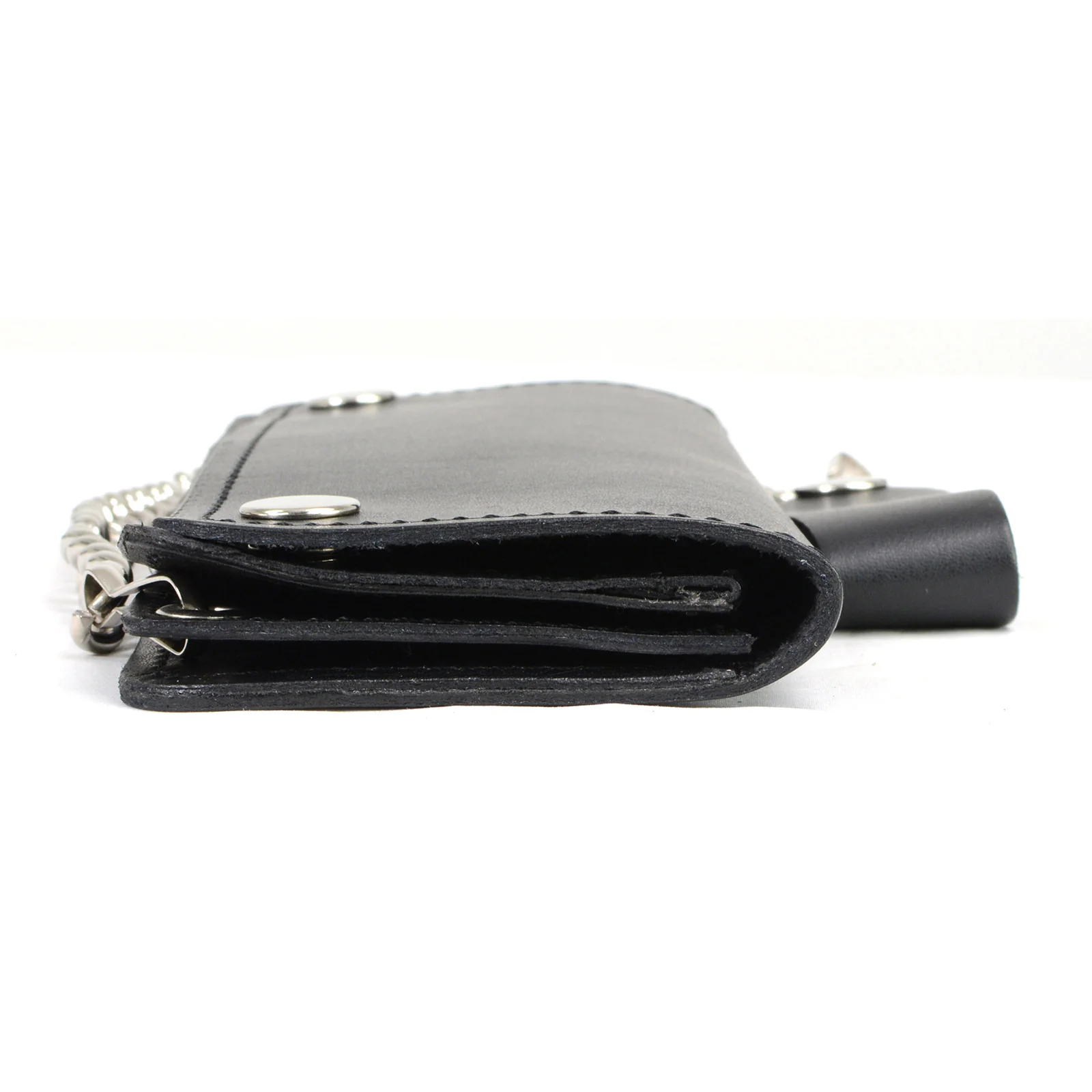 Milwaukee Leather MLW7812 Men's 8” Leather Long Bi-Fold Biker Wallet w/ Anti-Theft Stainless Steel Chain - Image 6