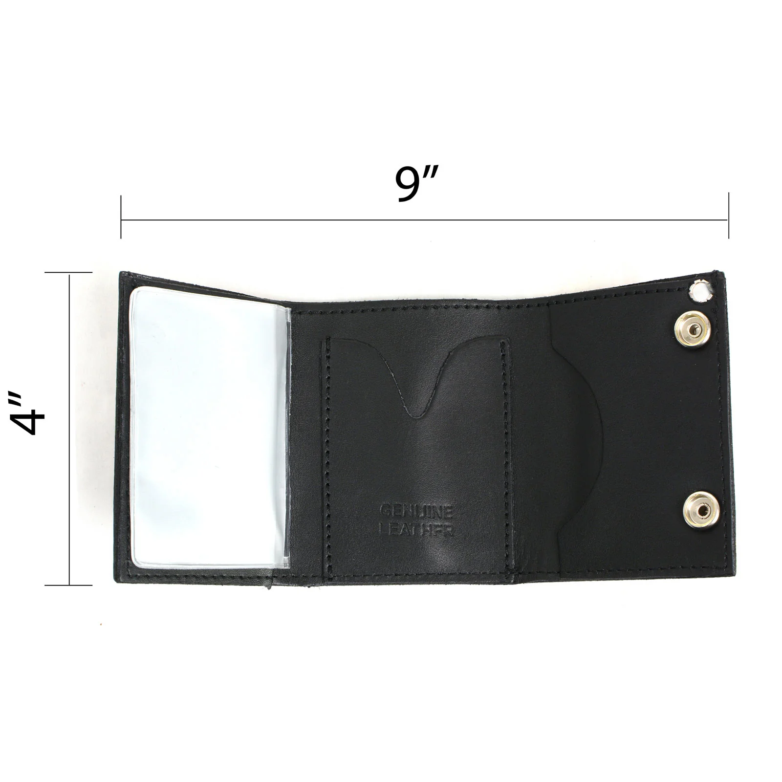 Milwaukee Leather MLW7832 Men's 4” Leather “Flamed” Tri-Fold Biker Wallet w/ Anti-Theft Stainless Steel Chain - Image 4