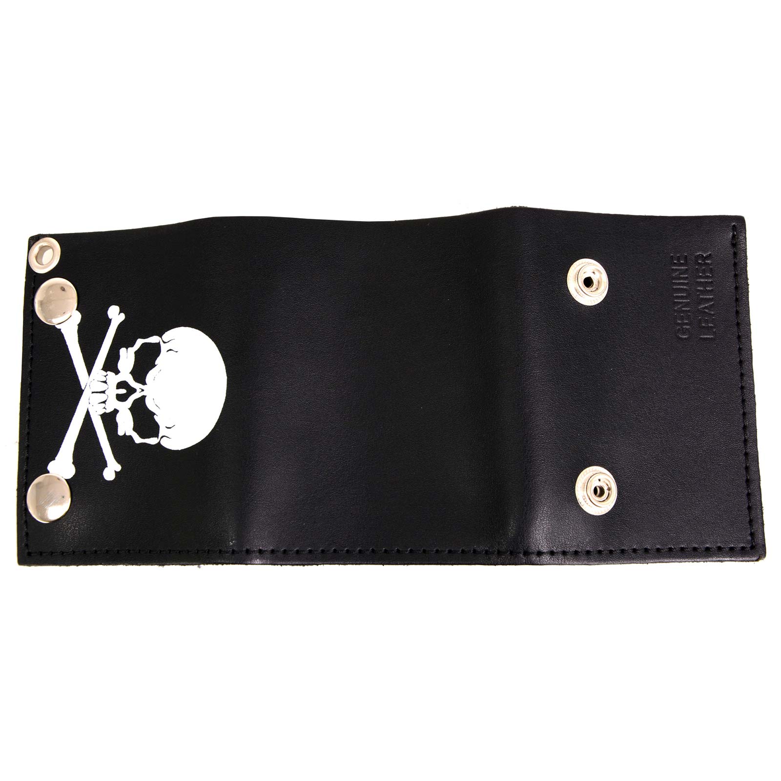 Milwaukee Leather MLW7835 Men's 4” Black Leather Biker Wallet w/ Skull Cross Bones -Tri-Fold Anti-Theft Stainless Steel Chain - Image 6